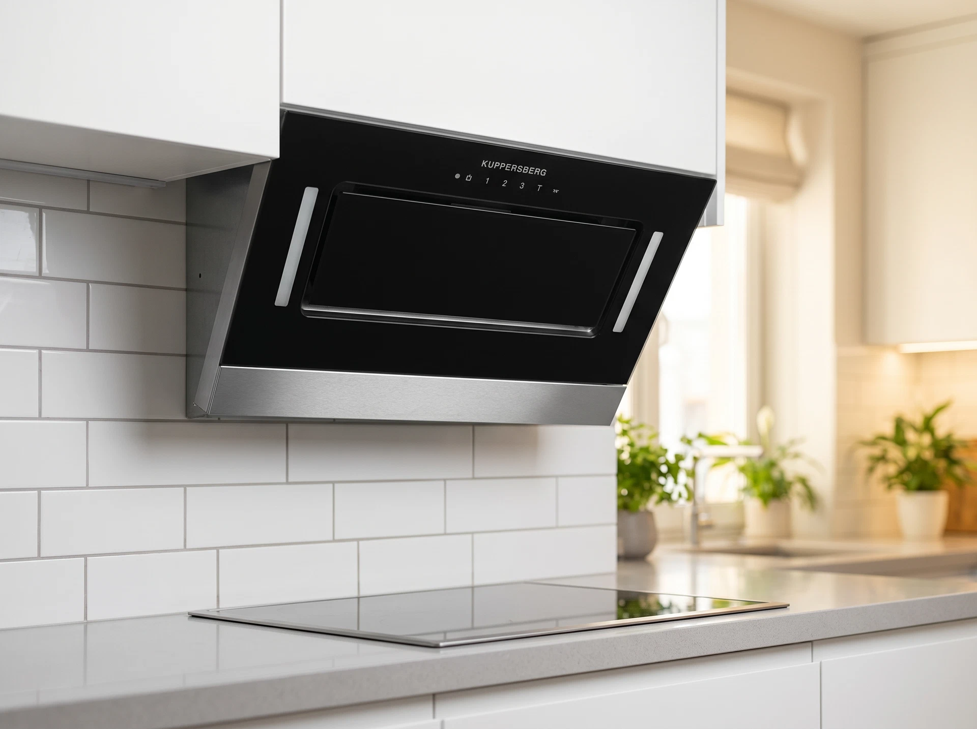 Встраиваемая вытяжка Kuppersberg Innova V 60 черный/серебристый - фото в интерьере