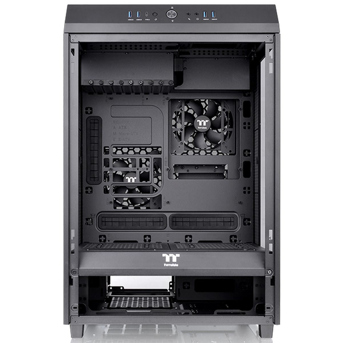Thermaltake The Tower 500 верхняя панель с USB и аудиоразъёмами, внутренняя компоновка