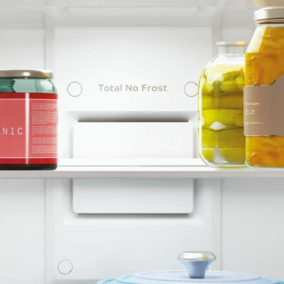 Indesit ITR 5180 E Total No Frost &mdash; вид спереди, бежевый корпус с металлическими дверями