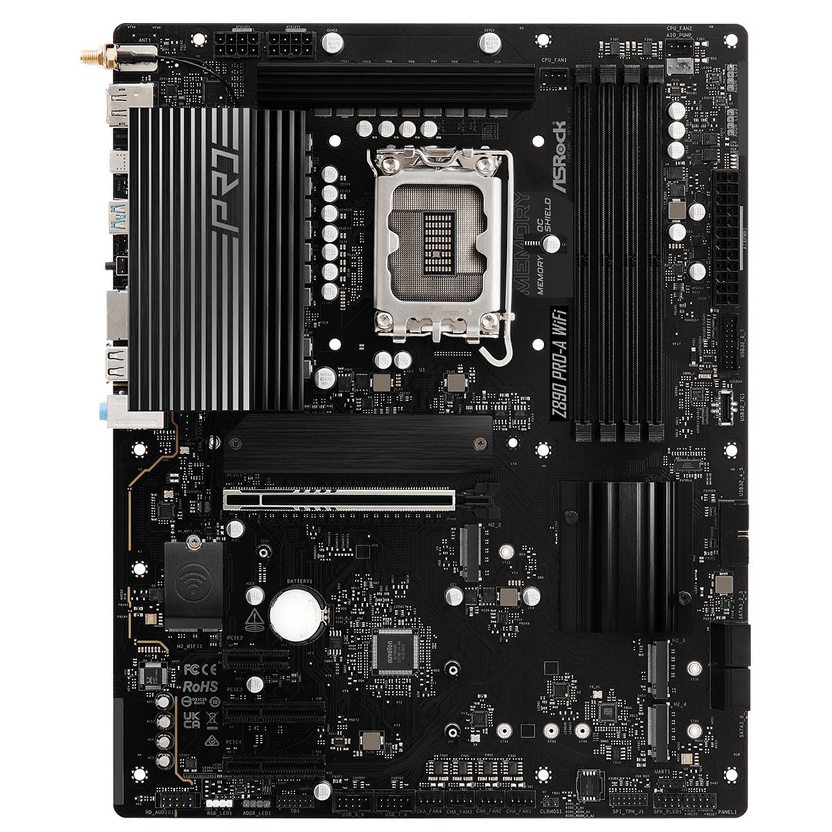 ASRock Z890 Pro-A WiFi слоты M.2 и PCIe 5.0 на плате