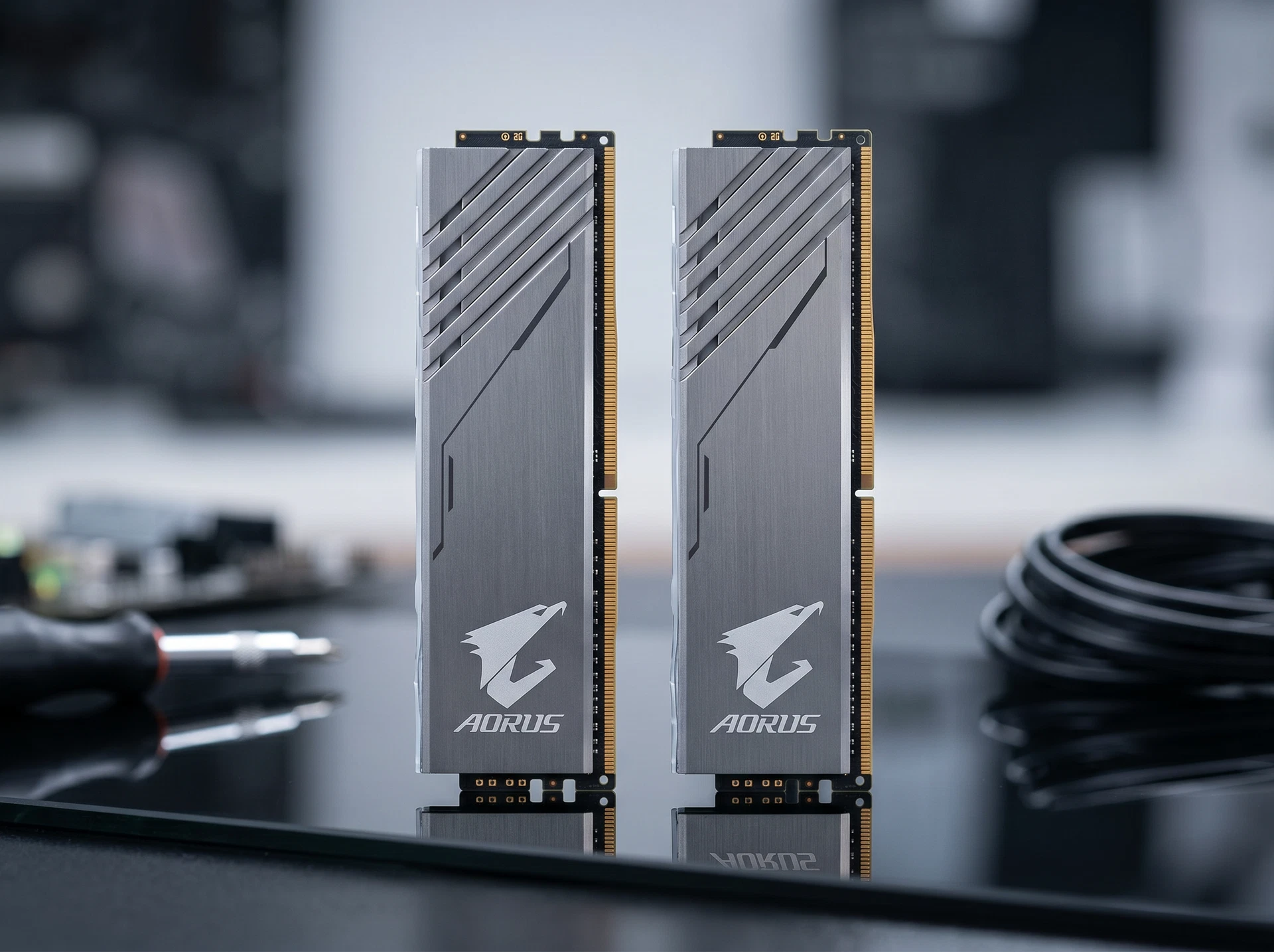 Оперативная память Gigabyte Aorus GP-AR32C16S8K2HU416R, DDR4 2х 16ГБ 1600 МГц, DIMM, RTL - фото в интерьере