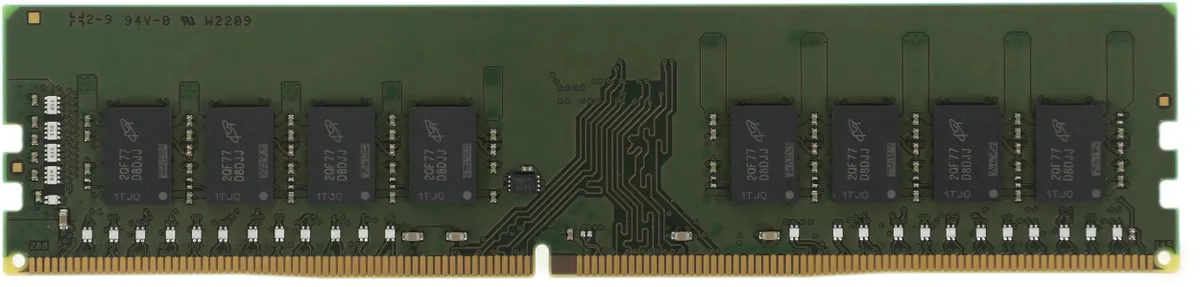 Kingston Value KVR32N22D8/32 DDR4 32 ГБ модуль вид сверху расположение микросхем