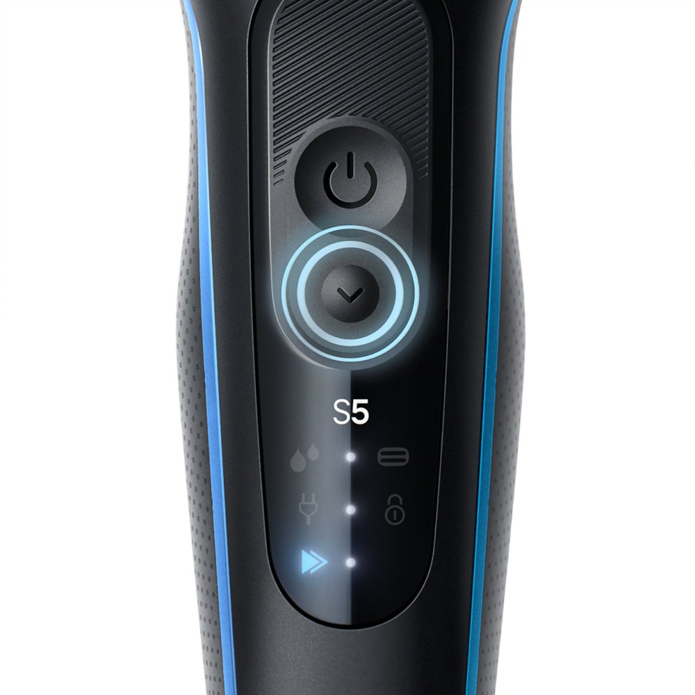 Braun 52-B1000s крупный план дисплея &mdash; индикаторы заряда, режимов и USB-порт