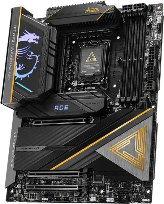 MSI MEG Z890 ACE слоты PCIe 5.0 и разъёмы M.2 крупным планом
