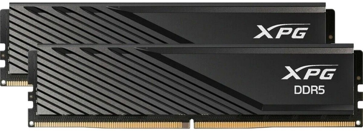 ADATA XPG Lancer Blade DDR5 два модуля вид сверху маркировка и конструкция радиатора