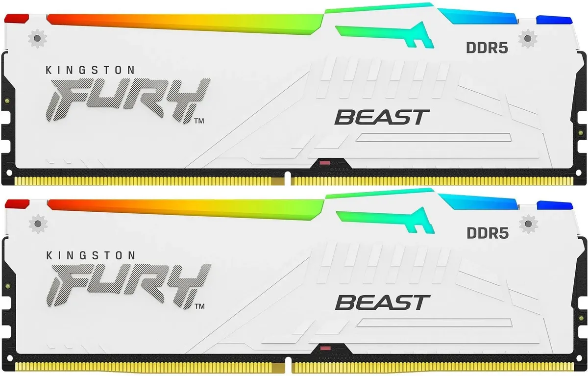 Kingston Fury Beast KF556C36BWEAK2-64 DDR5 64 ГБ белый радиатор RGB-подсветка