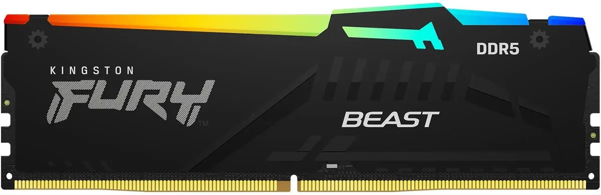 Kingston Fury Beast KF552C40BBA-8 DDR5 вид спереди черный радиатор RGB подсветка