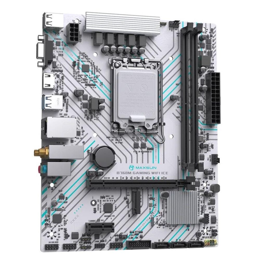 Maxsun MS-B760M Gaming Wifi Ice порты задней панели — разъёмы HDMI, USB, RJ-45, аудио