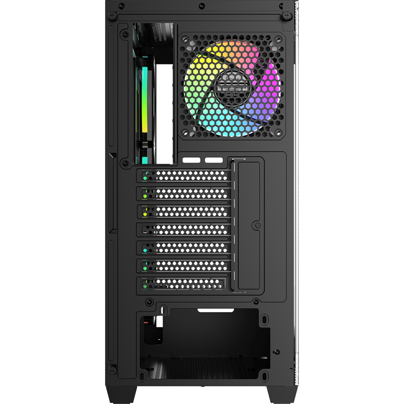Ocypus Gamma-C72-BKD400XX-GL внутреннее устройство сверху ARGB-вентилятор слоты видеокарты кабель-менеджмент