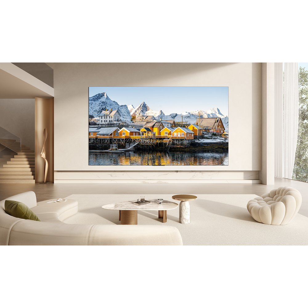TCL 163X11L Micro LED демонстрация чёткости и цветопередачи &mdash; скандинавские домики на воде в интерьере