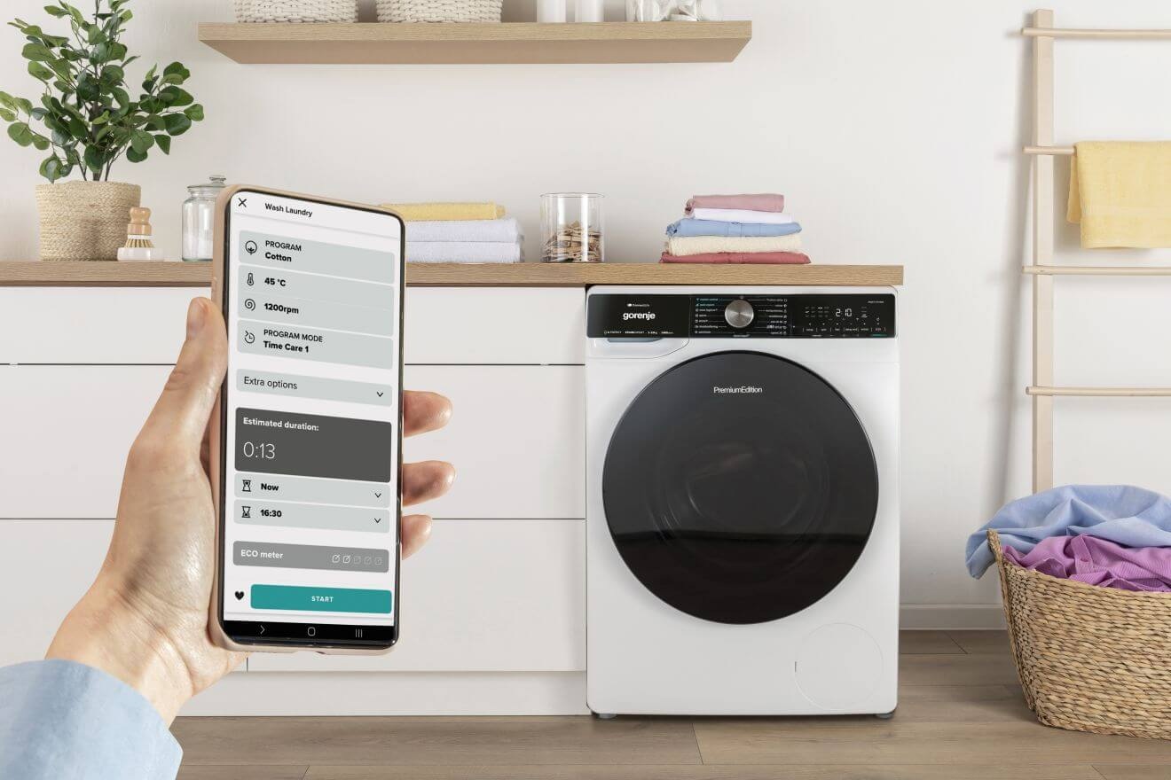 Gorenje WPNEI82SBSWIFI/C управление через смартфон — приложение ConnectLife с настройками программы Cotton