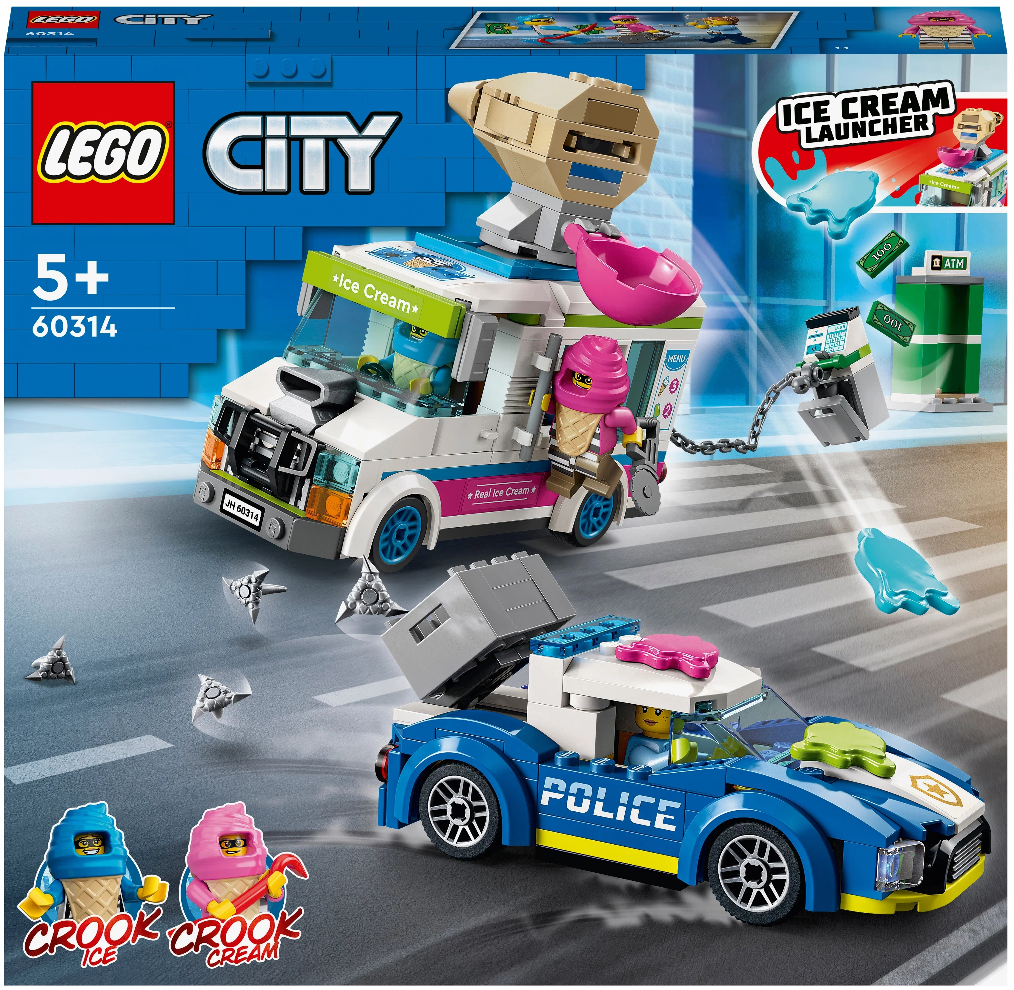 Конструктор LEGO City Police 60314 Погоня полиции за грузовиком с мороженым, 317 дет.