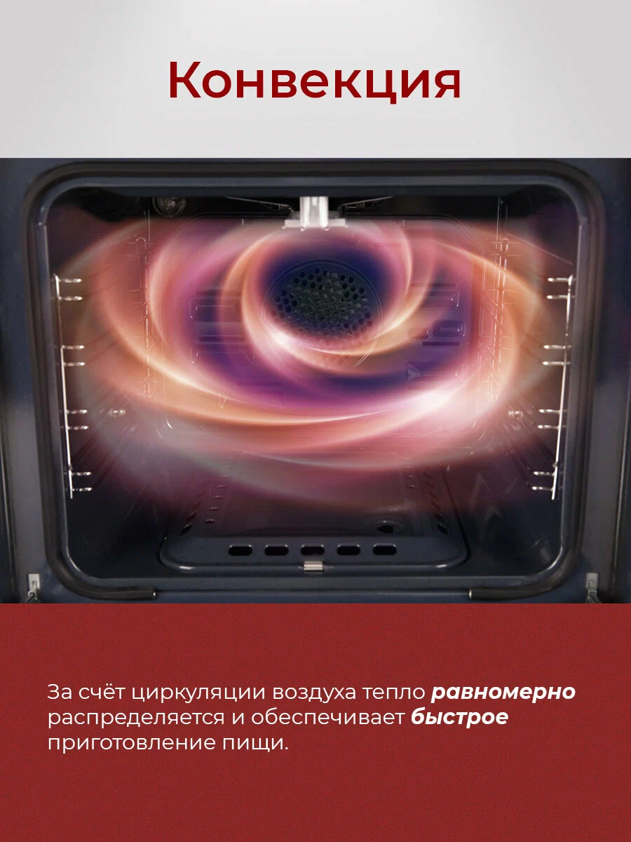 MBS DG-602BL внутренняя камера газового духового шкафа с конвекцией и нагревательным элементом