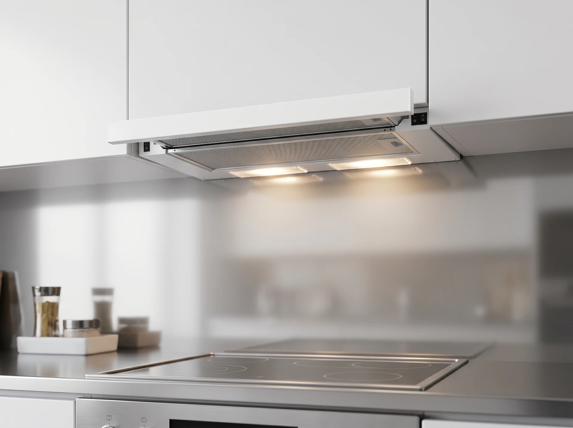 Встраиваемая вытяжка Krona Kamilla Eco 600 W белый - фото в интерьере