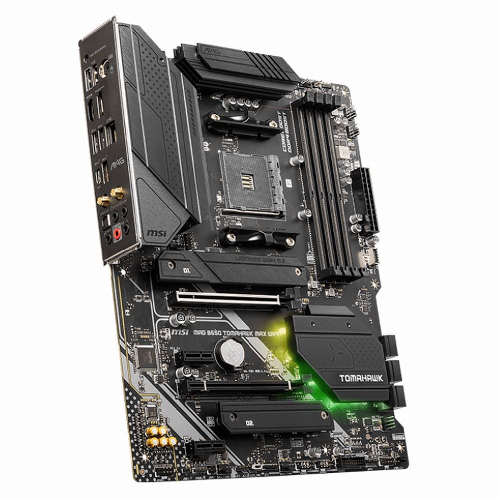 MSI MAG B550 Tomahawk Max Wifi боковая панель — порты задней панели, аудио и USB-разъёмы, эргономика I/O