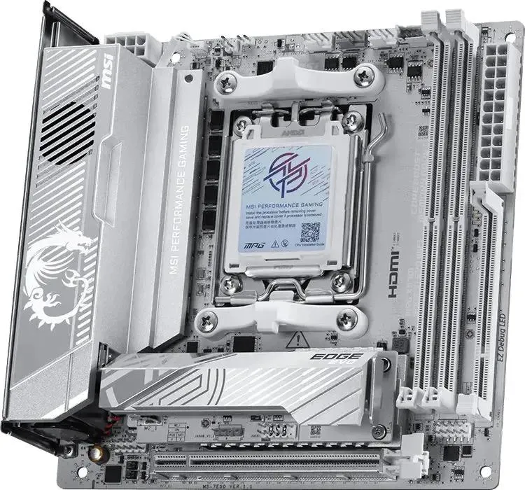 MSI MPG X870I Edge Ti Evo WiFi задняя панель порты USB4 Wi-Fi 7 RJ-45