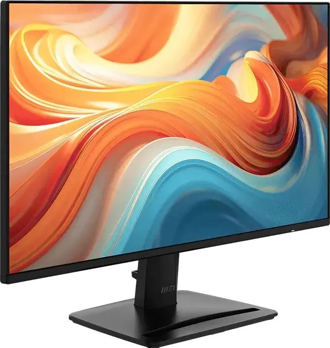 MSI PRO MP242 E14A вид спереди и сбоку с ярким изображением на экране