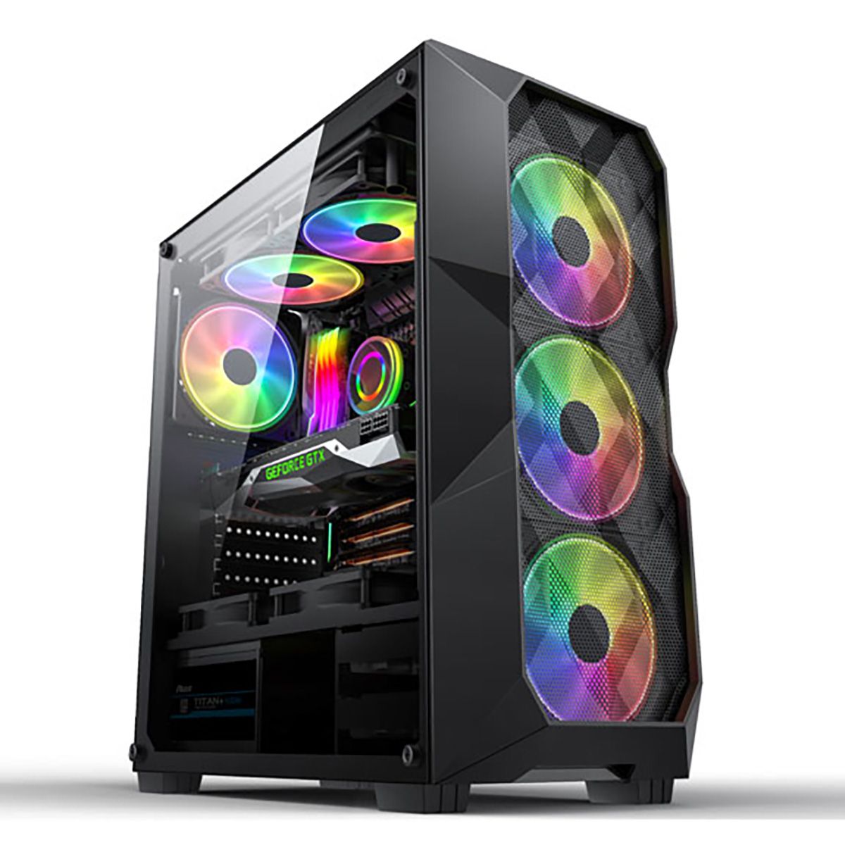 Alseye Big Jony B AS.07.0008 вид спереди с прозрачной боковой панелью и RGB подсветкой