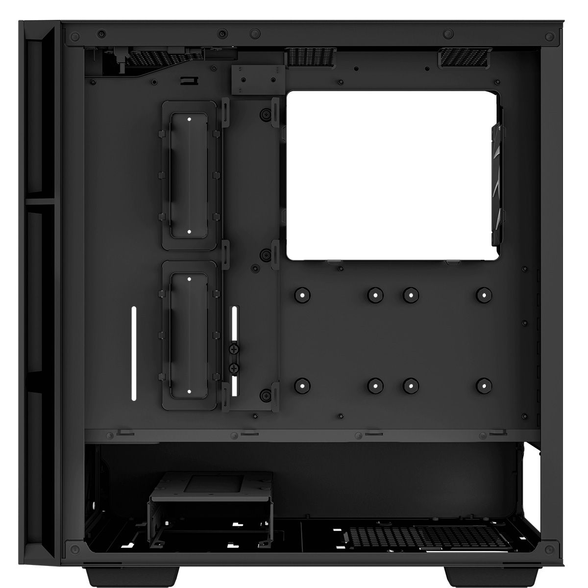 DeepCool CH560 Digital внутреннее пространство — кронштейны, вентиляционные зоны, места для компонентов