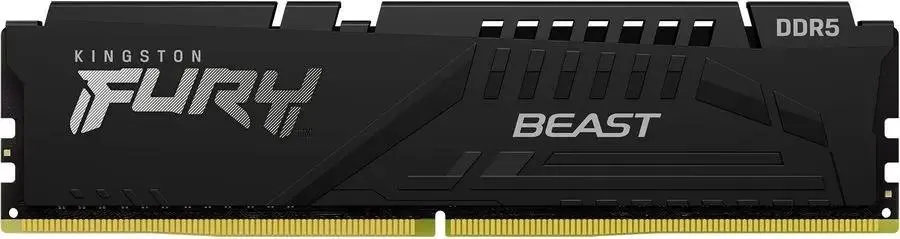Kingston Fury Beast KF560C36BBE-32 DDR5 32 ГБ 6000 МГц — чёрный радиатор, вид спереди