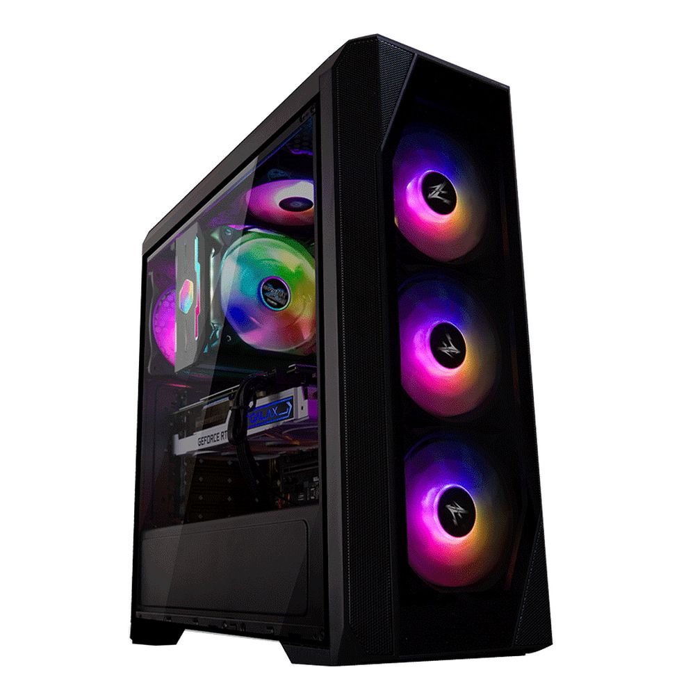Zalman N5 TF вид спереди RGB-вентиляторы и стеклянная боковая панель