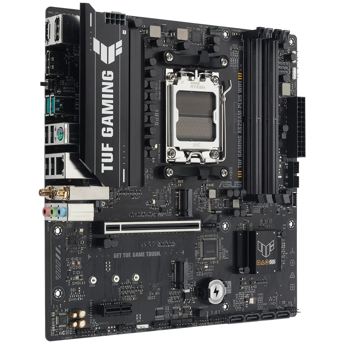 ASUS TUF Gaming A620AM-Plus WiFi задняя панель порты HDMI USB RJ-45 аудио антенна WiFi