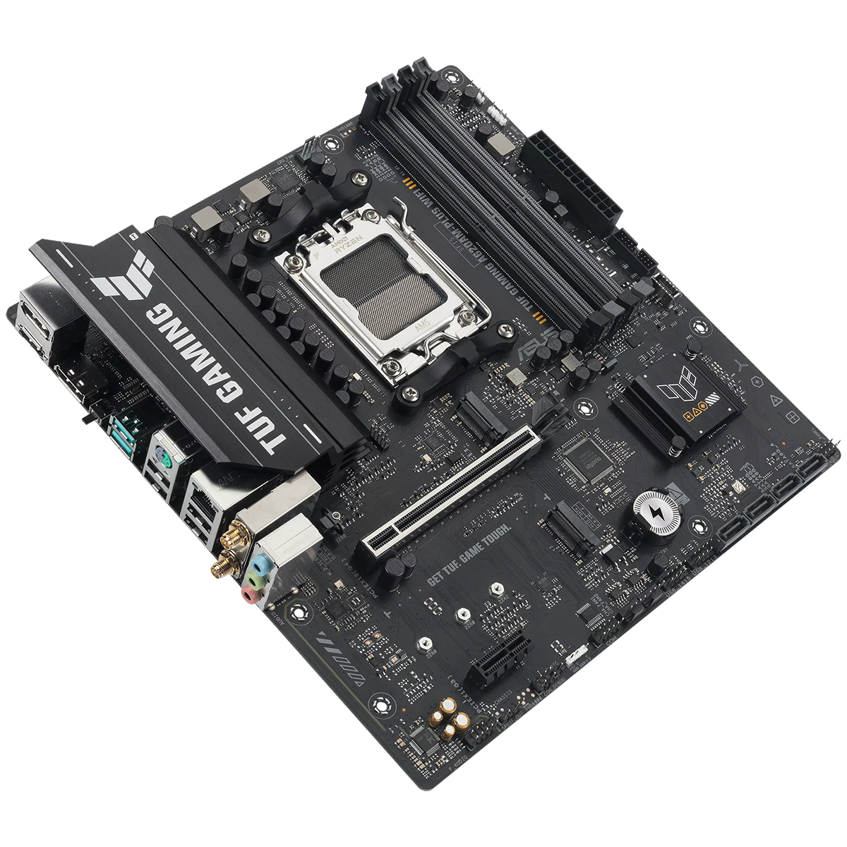 ASUS TUF Gaming A620AM-Plus WiFi материнская плата mATX AM5 изометрический вид конструкции