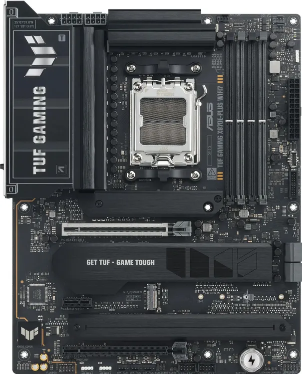 ASUS TUF Gaming X870E-Plus WiFi 7 общий вид платы AM5 ATX
