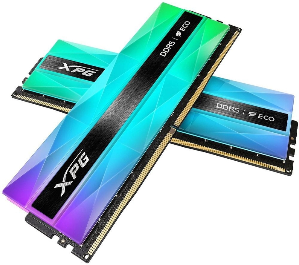 ADATA AX5U6000C3016G-DCLANRSG DDR5 6000 МГц серебристый радиатор RGB подсветка крупный план
