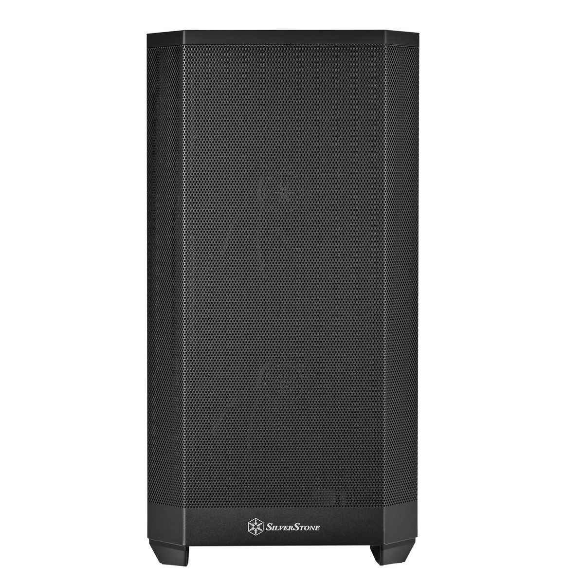 SilverStone SST-SEH2M-B вид спереди сетчатая панель логотип черный корпус