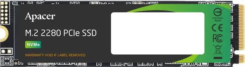 Apacer AS2280P4 1TB NVMe SSD вид сверху форм-фактор M.2 2280
