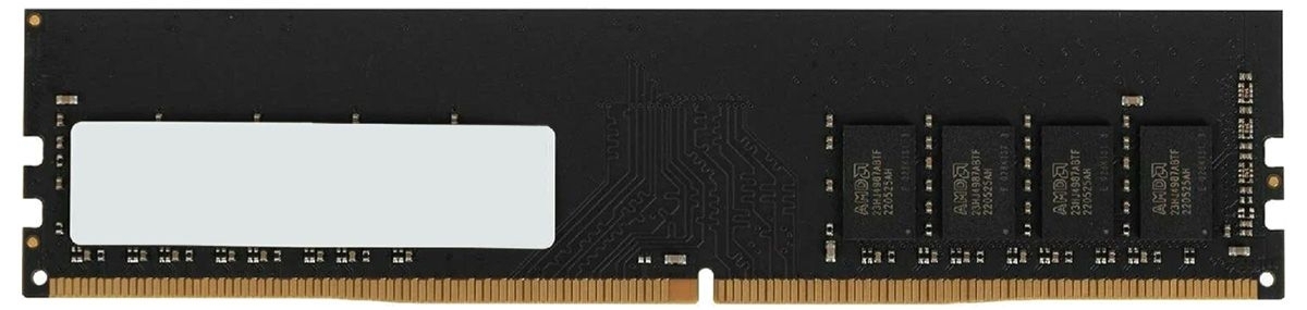 AMD Radeon R7 R748G2133U2S DDR4 8 ГБ модуль памяти вид сверху золотистые контакты