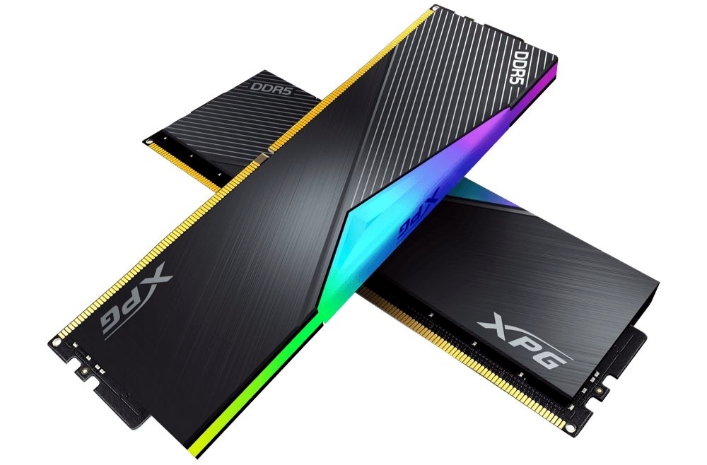 ADATA Lancer AX5U6000C3032G-DCLARBK DDR5 два модуля 32 ГБ в DIMM-слотах материнской платы