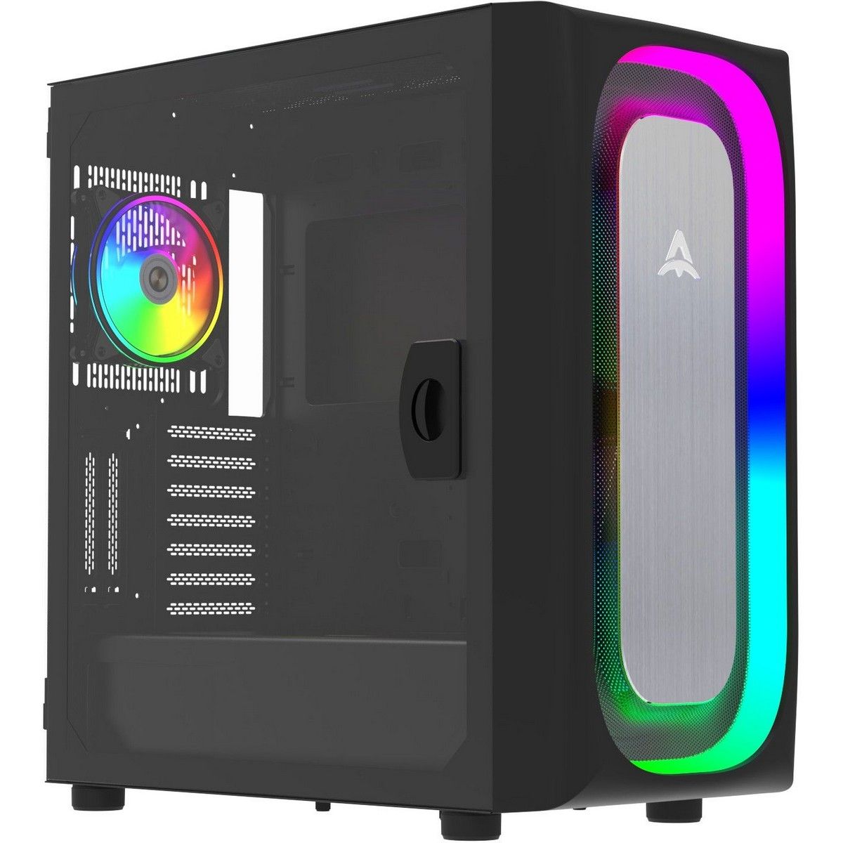 Alseye Ai Pro-200B боковой профиль закалённое стекло RGB-вентилятор спереди