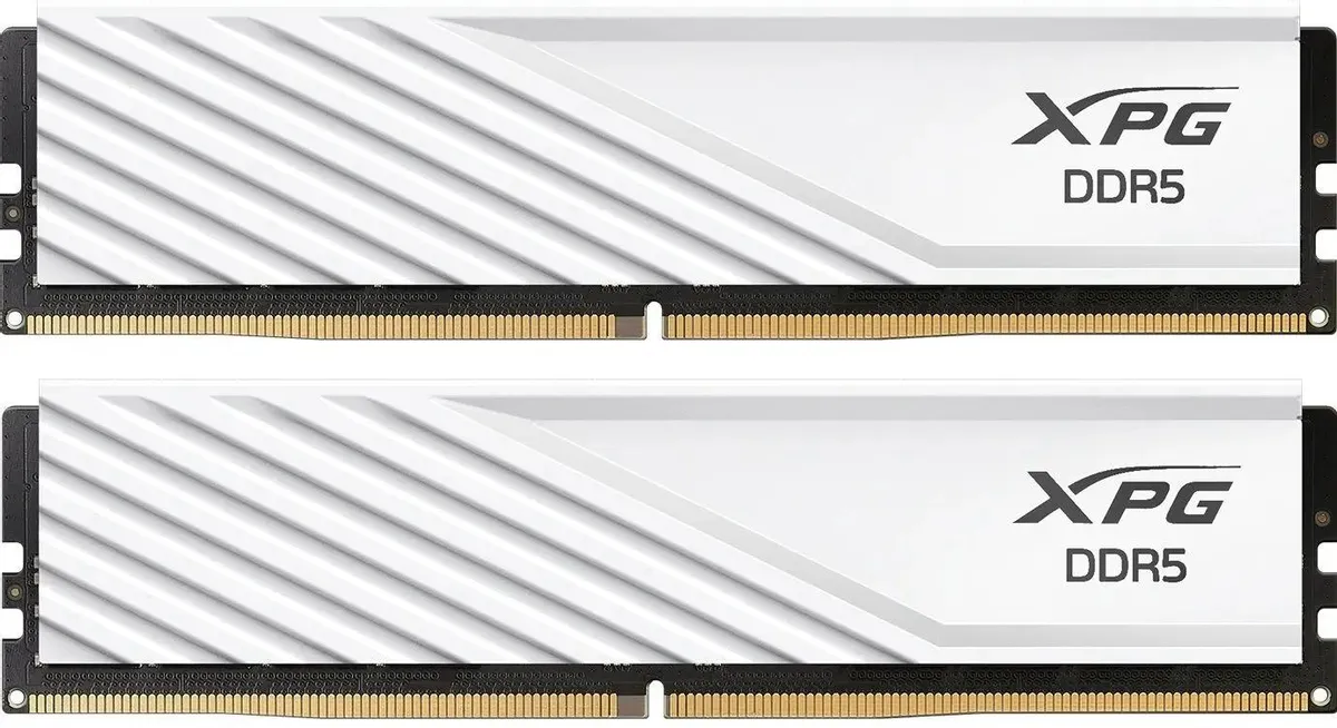 ADATA Lancer Blade AX5U6000C3416G-DTLABWH DDR5 белый радиатор 40 мм вид спереди