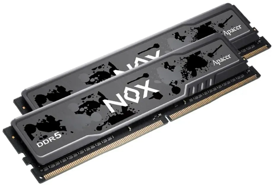 Apacer Nox AH5U32G56C522MBAA-2 два модуля DDR5 с рёбрами охлаждения — дизайн и форм-фактор