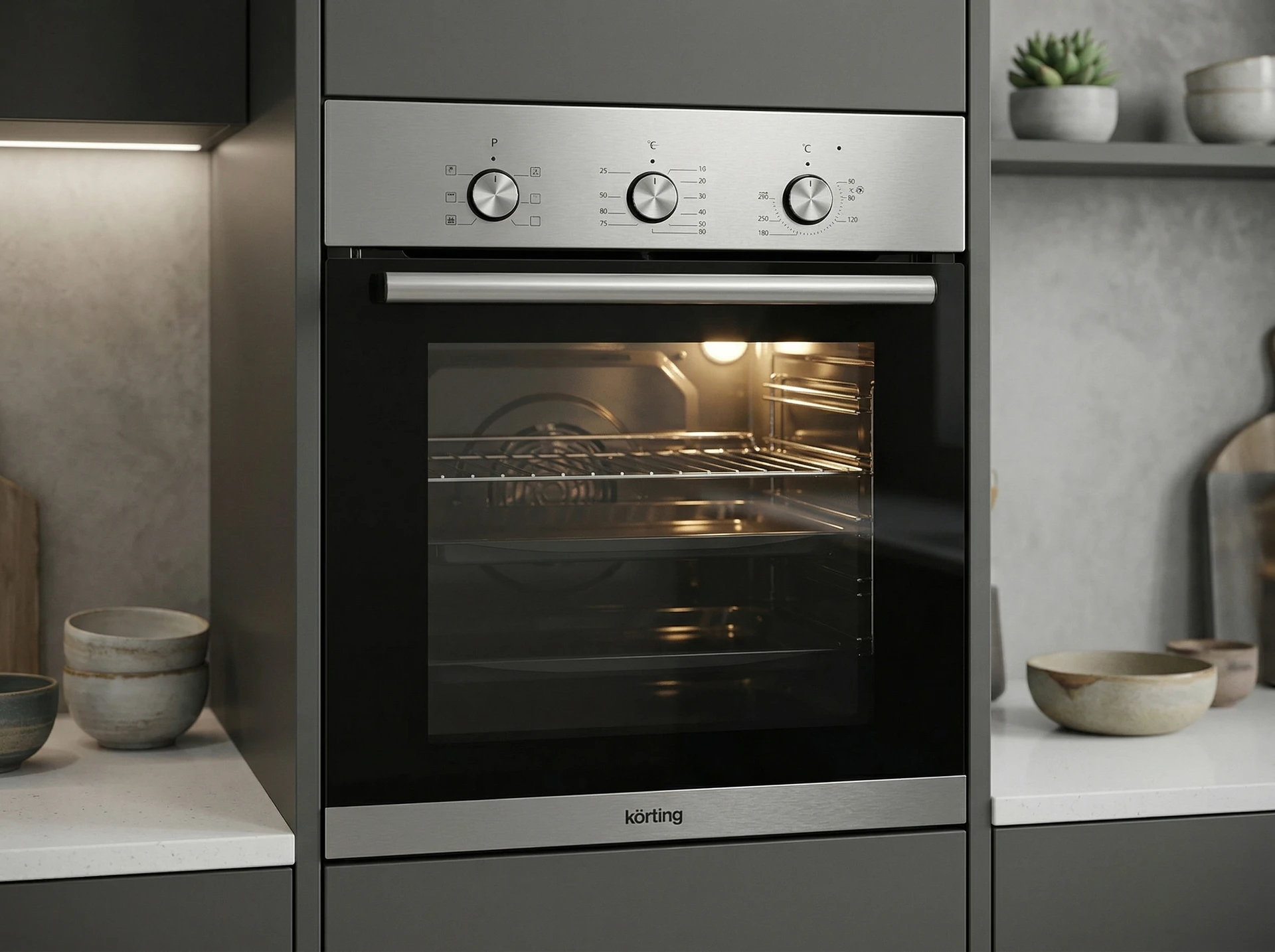 Электрический духовой шкаф Korting OKB4630CMX - фото в интерьере