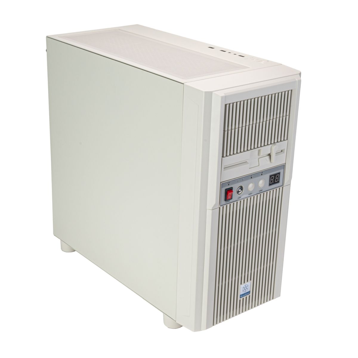 SilverStone SST-FLP03W вид сбоку боковая вентиляционная решётка и ножки корпуса