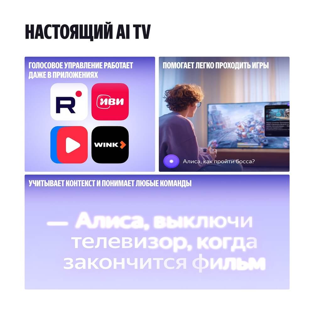 Яндекс ТВ Станция Бейсик QLED 55 &mdash; задняя панель и разъёмы