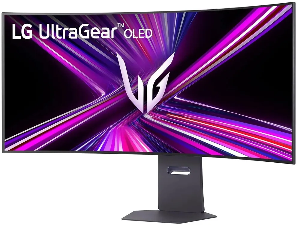 LG 45GX950A-B ультраширокий OLED-монитор под углом, плоский безрамочный дизайн передней панели
