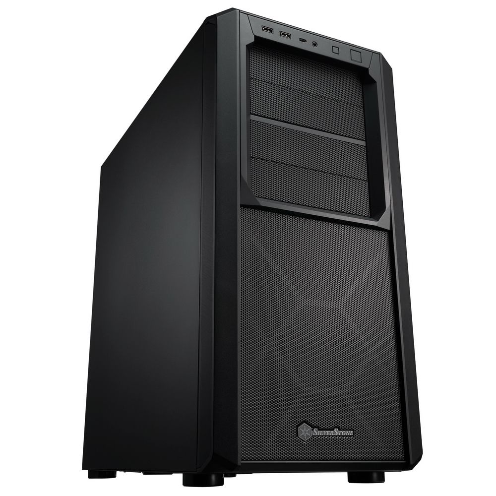 SilverStone SST-SED1-B вид спереди — сетчатая панель и порты на передней стороне