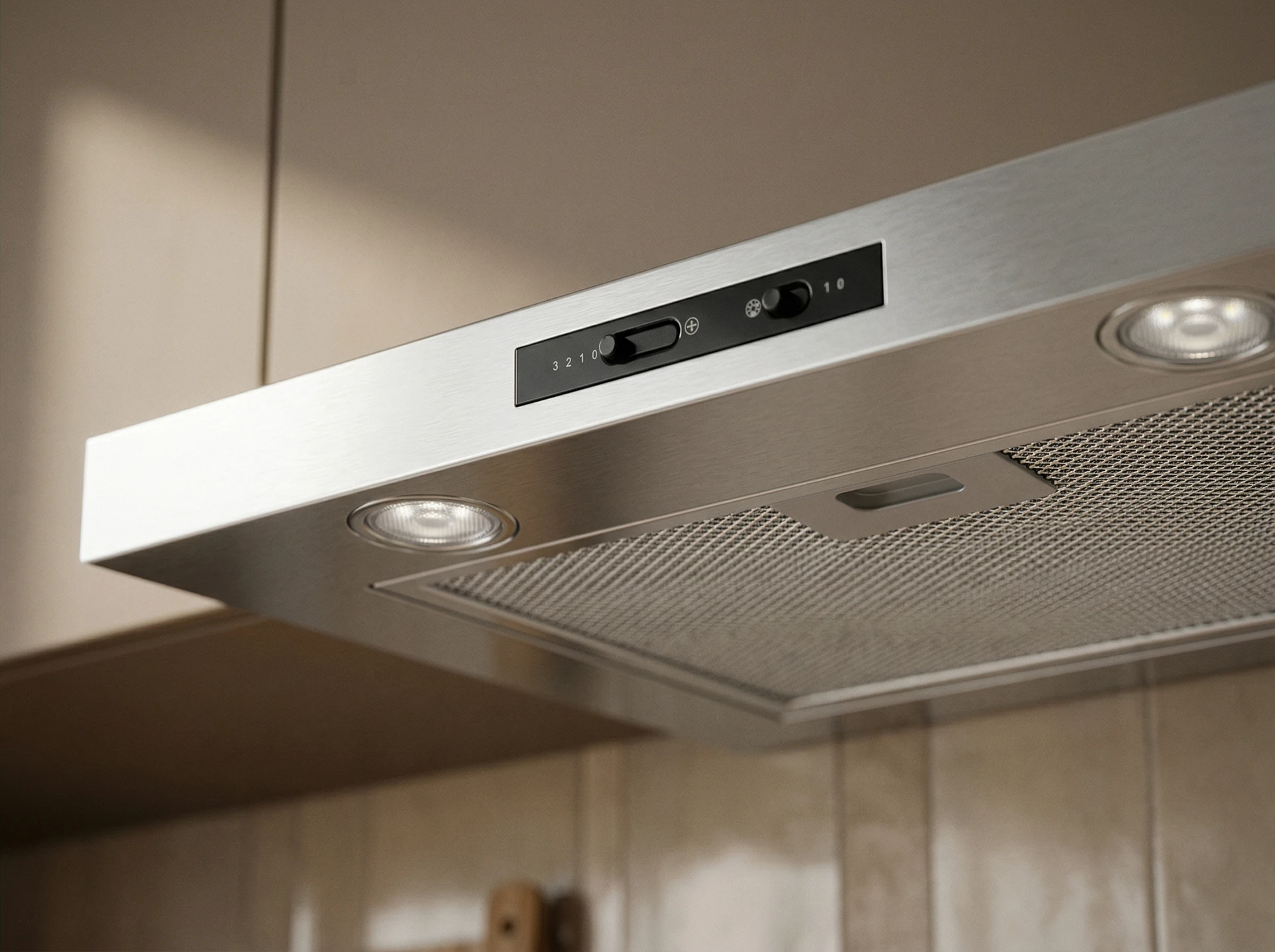 Maunfeld Crosby Light 5028 серебристый — вид встроенной вытяжки в кухонном интерьере