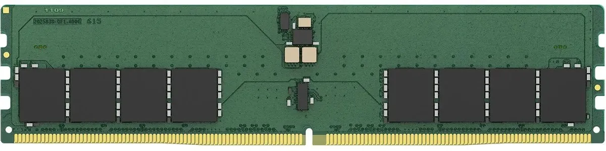 Kingston KVR64A52BD8-64 DDR5 64 ГБ модуль памяти вид сверху зелёная PCB