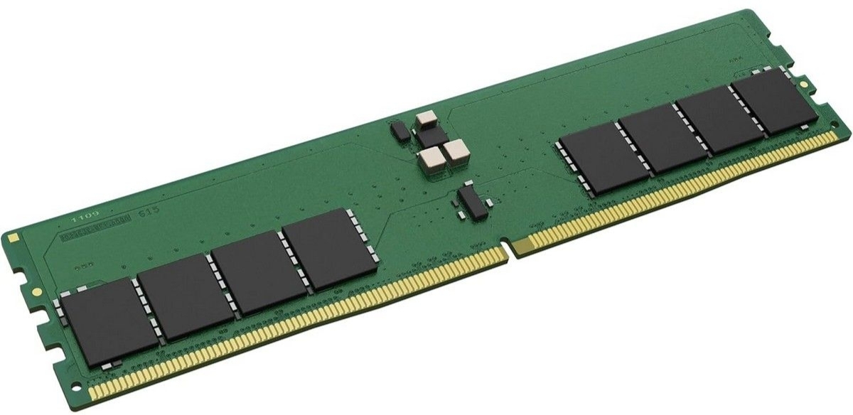 Kingston KVR64A52BD8-64 DDR5 64 ГБ изометрический вид конструкция микросхемы и разъём