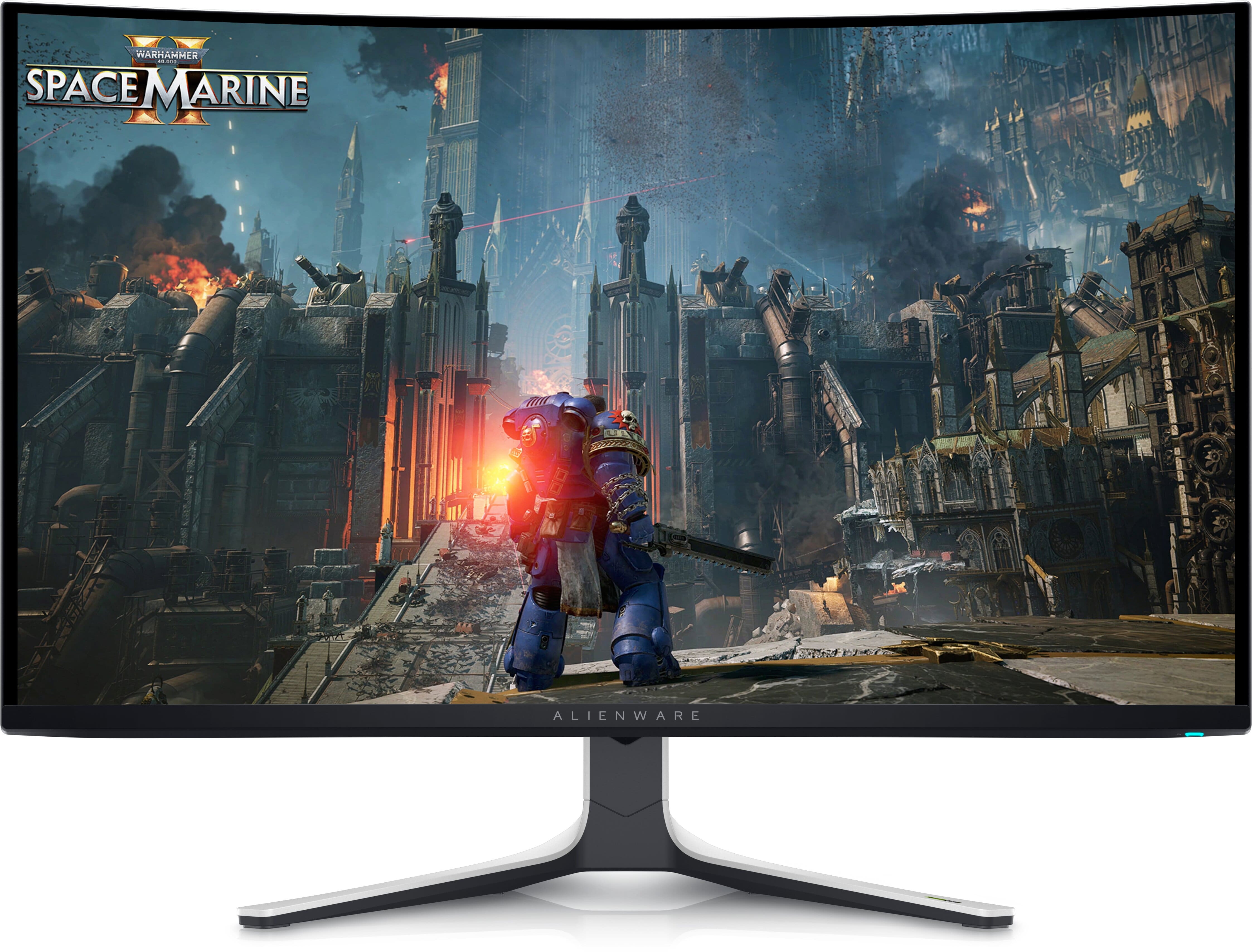 Dell Alienware AW3225QF 32 QD-OLED &mdash; игровой монитор с Warhammer Space Marine 2 на экране