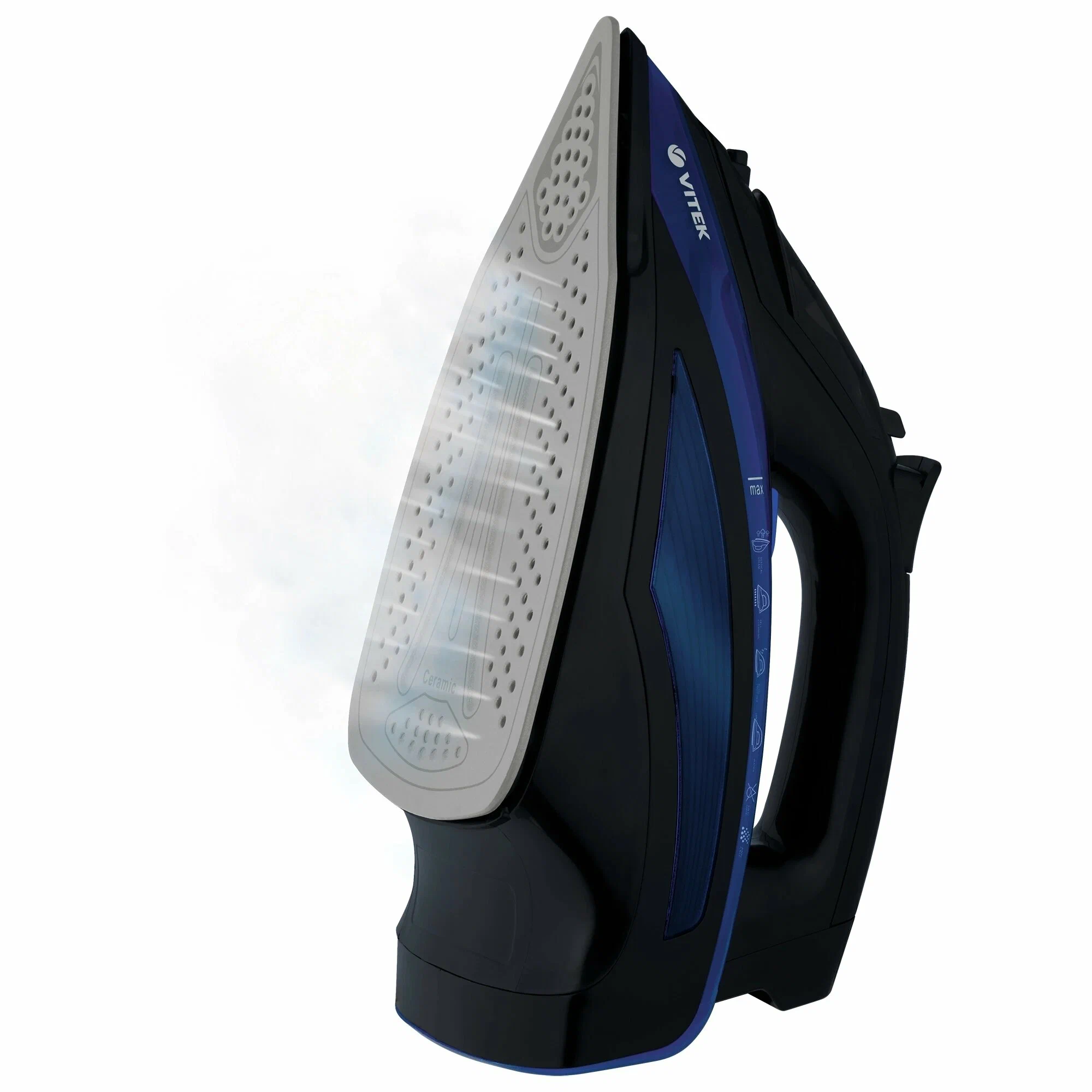 Утюг Vitek VT-8327 черный, 2400Вт, подошва утюга UniCera, паровой удар 145г, емкость для воды 440мл, длина шнура 1.8м