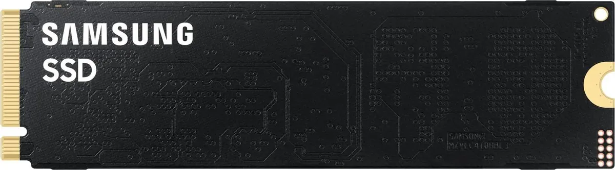 Samsung 9100 PRO 2ТБ обратная сторона — микросхемы памяти 3D NAND и контакты M.2