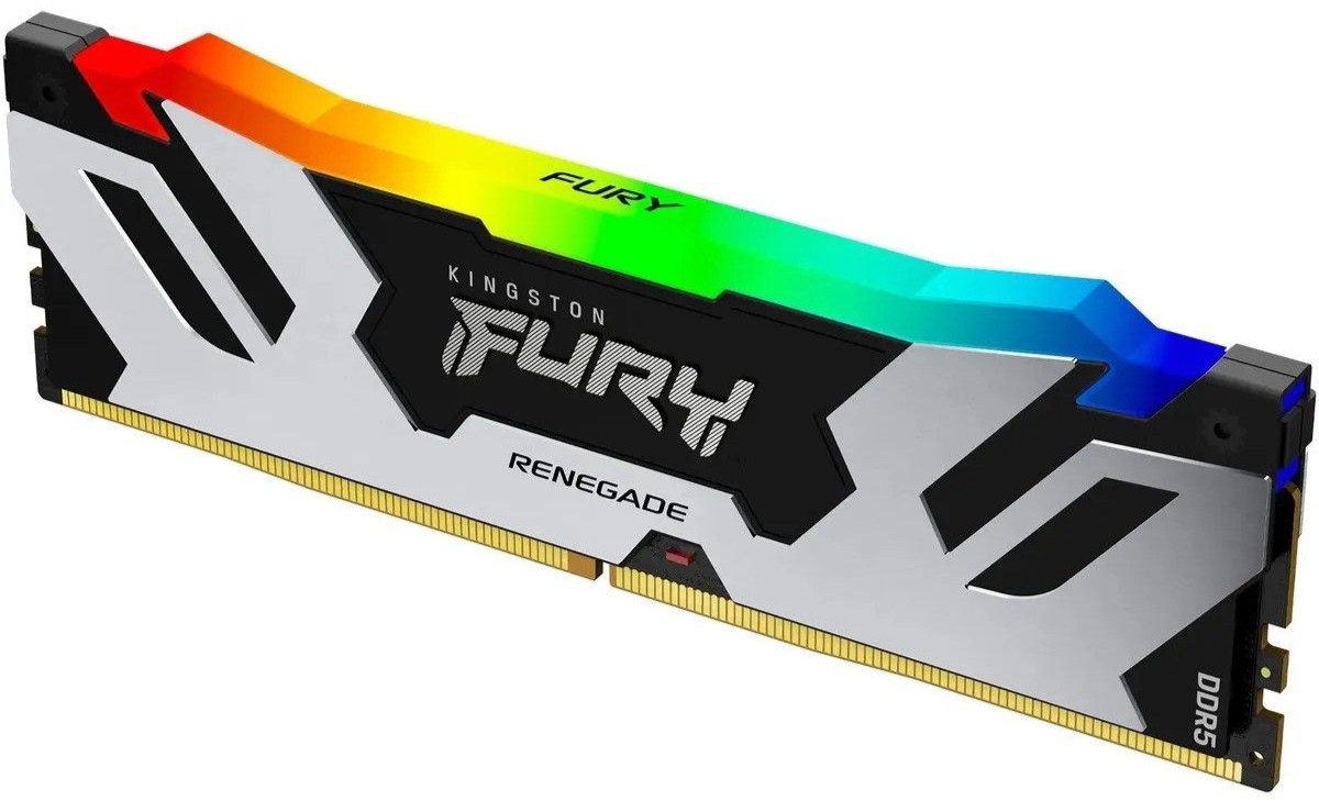 Kingston FURY Renegade DDR5 KF580C38RSA-24 вид под углом RGB подсветка геймерский дизайн