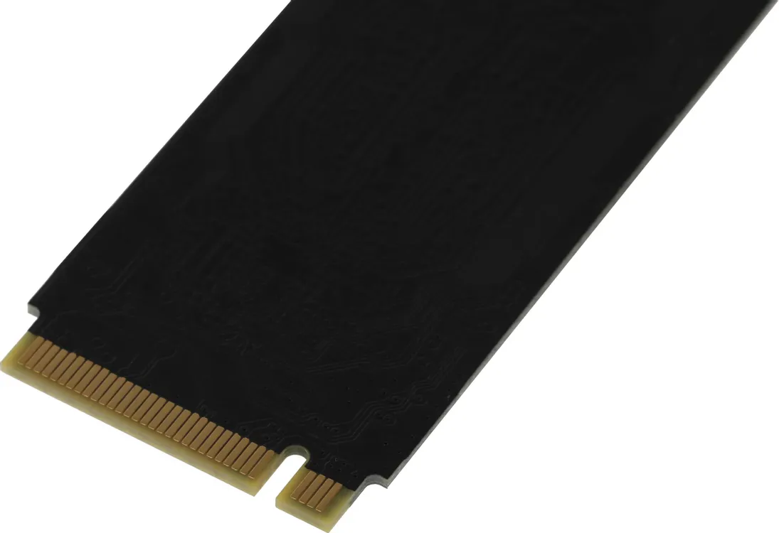 AMD Radeon R3 R3MP30256G8 256ГБ M.2 NVMe SSD вид сбоку с золотыми контактами
