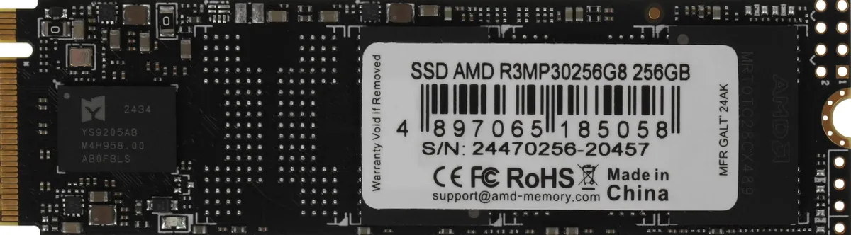 AMD Radeon R3 R3MP30256G8 256ГБ маркировка серийный номер сертификаты CE FCC RoHS